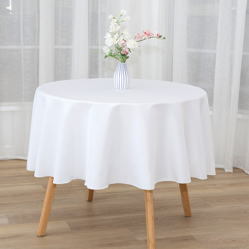 Rounder Spun Polyester Solid Color Wedding Banquet Tableths