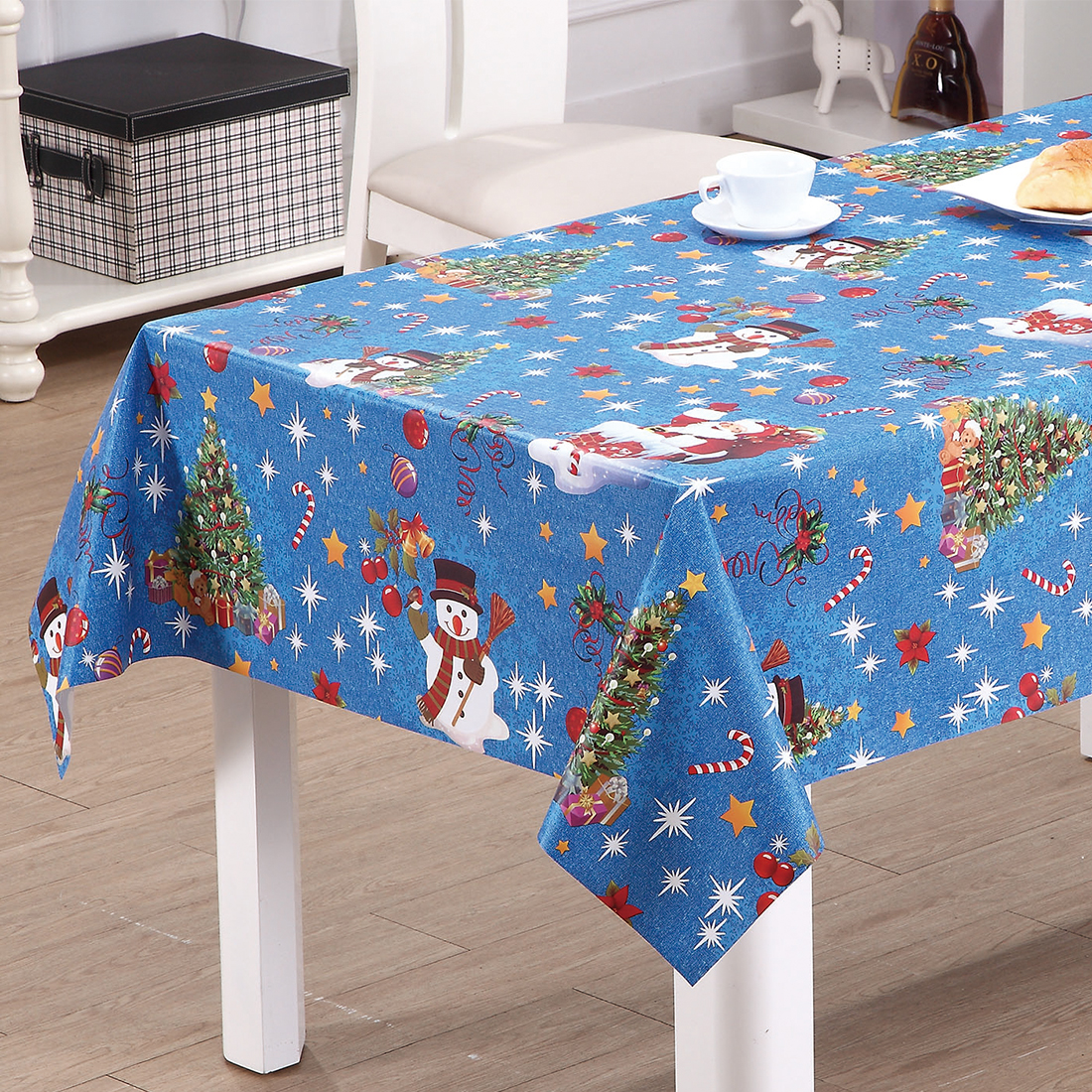 جميل Santa PVC Tableoth لعيد الميلاد